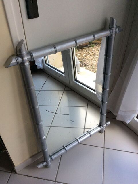 Miroir ancien cadre bambou argent� tain mercure 40 Gif-sur-Yvette (91)