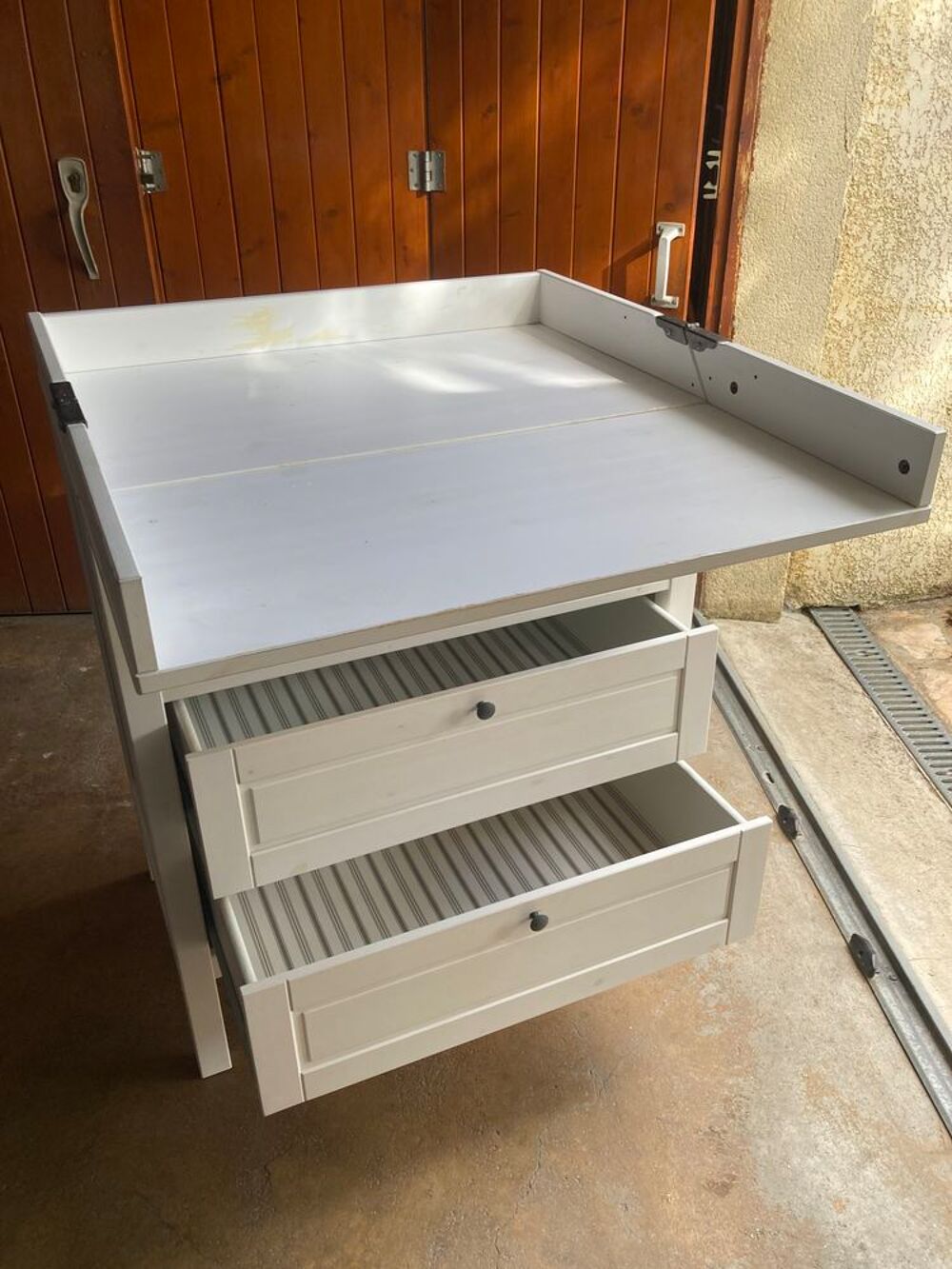 Table &agrave; langer bois blanc Mobilier enfants