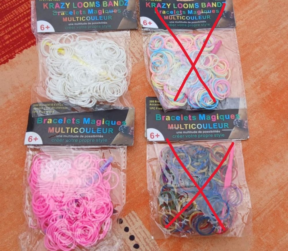 Lot n&deg;2 pour Fabriquer Bracelets Elastiques avec Clips, Etc. Jeux / jouets