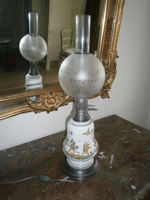 ANCIENNE GRANDE LAMPE FAIENCE  MOUSTIER  100 Grenoble (38)