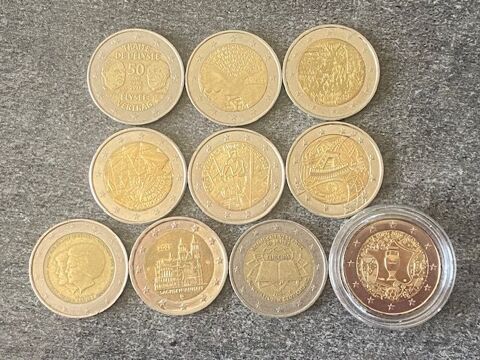 10 pi�ces de 2 euros comm�moratives diff�rentes 25 Mions (69)