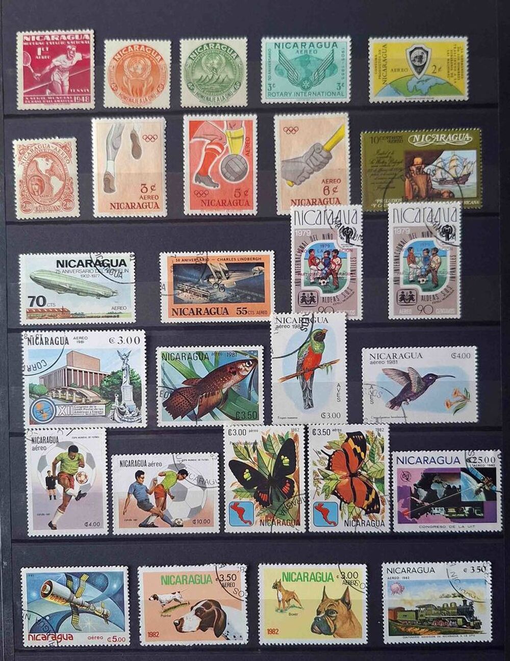 S&eacute;rie de timbres de collection du Nicaraga (bis) 