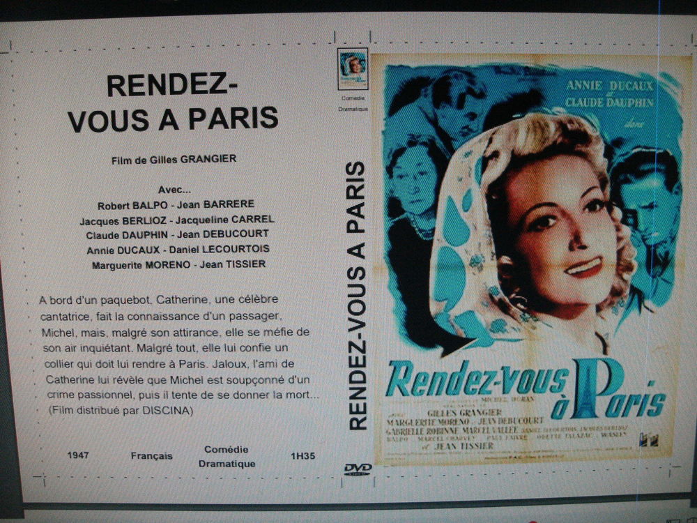 Rare film : " Rendez-vous &agrave; Paris " DVD et blu-ray