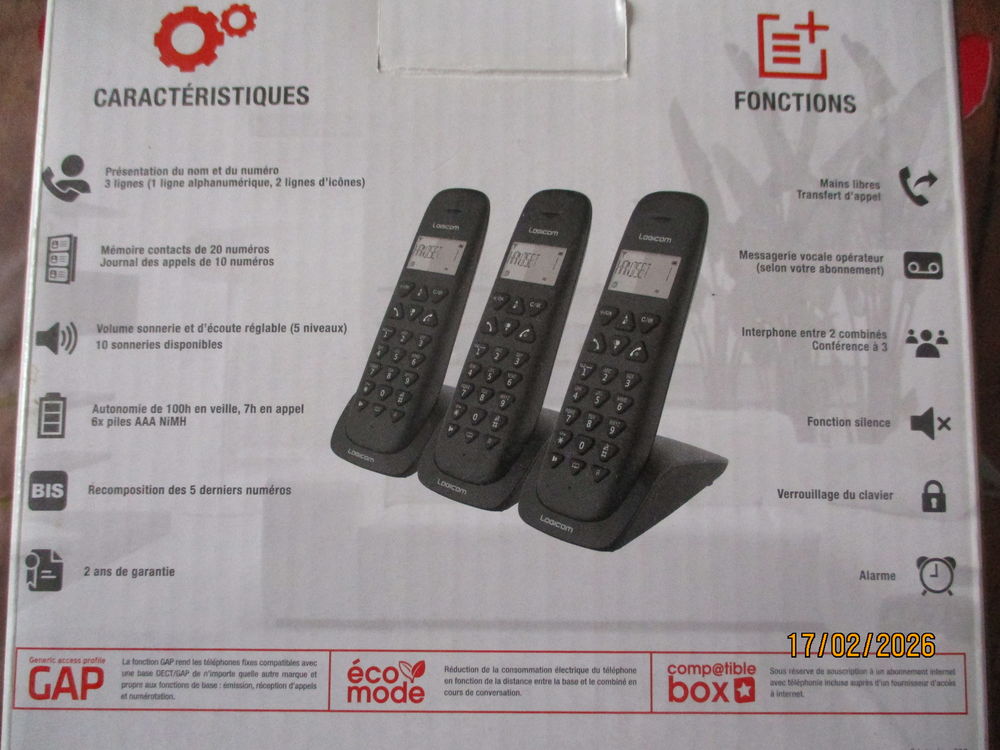 T&Eacute;L&Eacute;PHONE FIXE 3 POSTES LOGICOM V&Eacute;GA 350 Téléphones et tablettes
