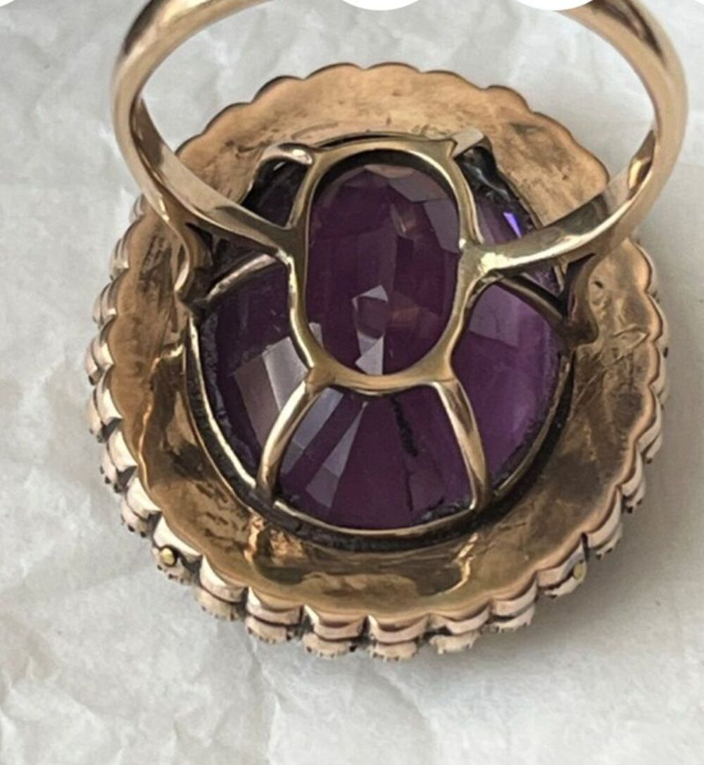 Bague vintage amethyst Or 375 Bijoux et montres