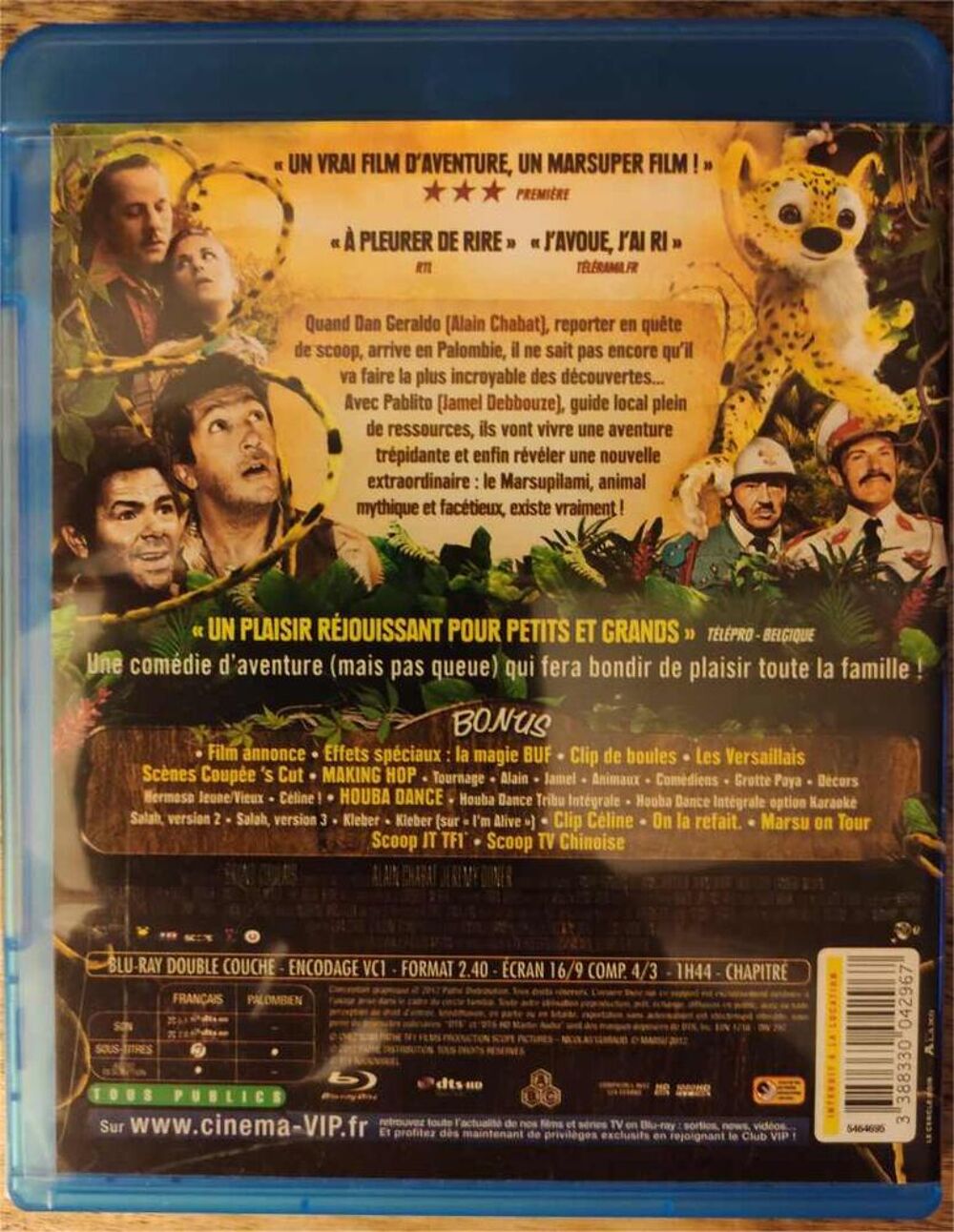 Sur la piste du Marsupilami Blu-Ray DVD et blu-ray