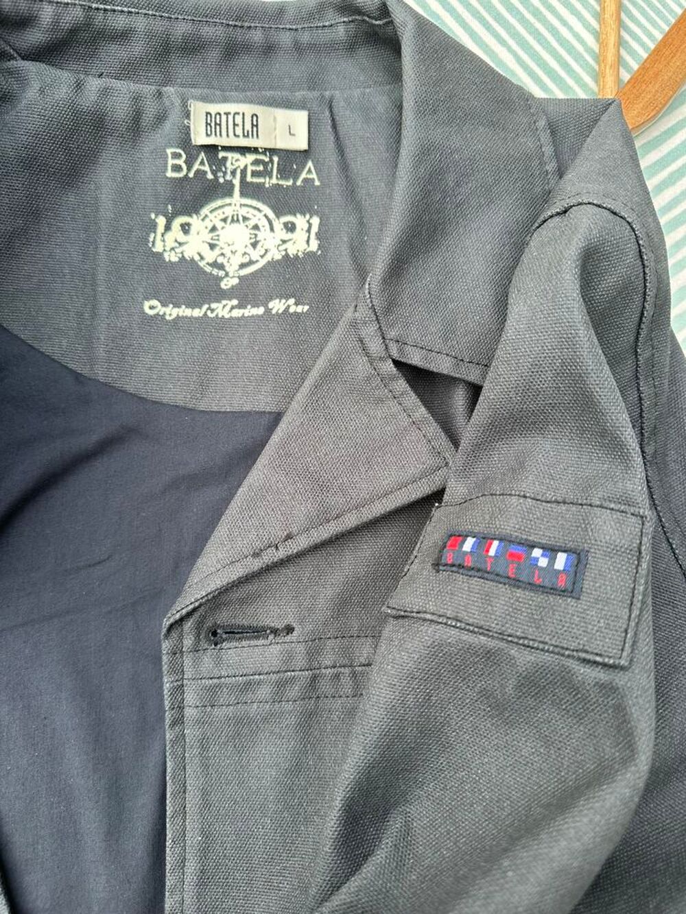 Veste coton 3/4 d&eacute;perlante bleue marine Batela Vêtements