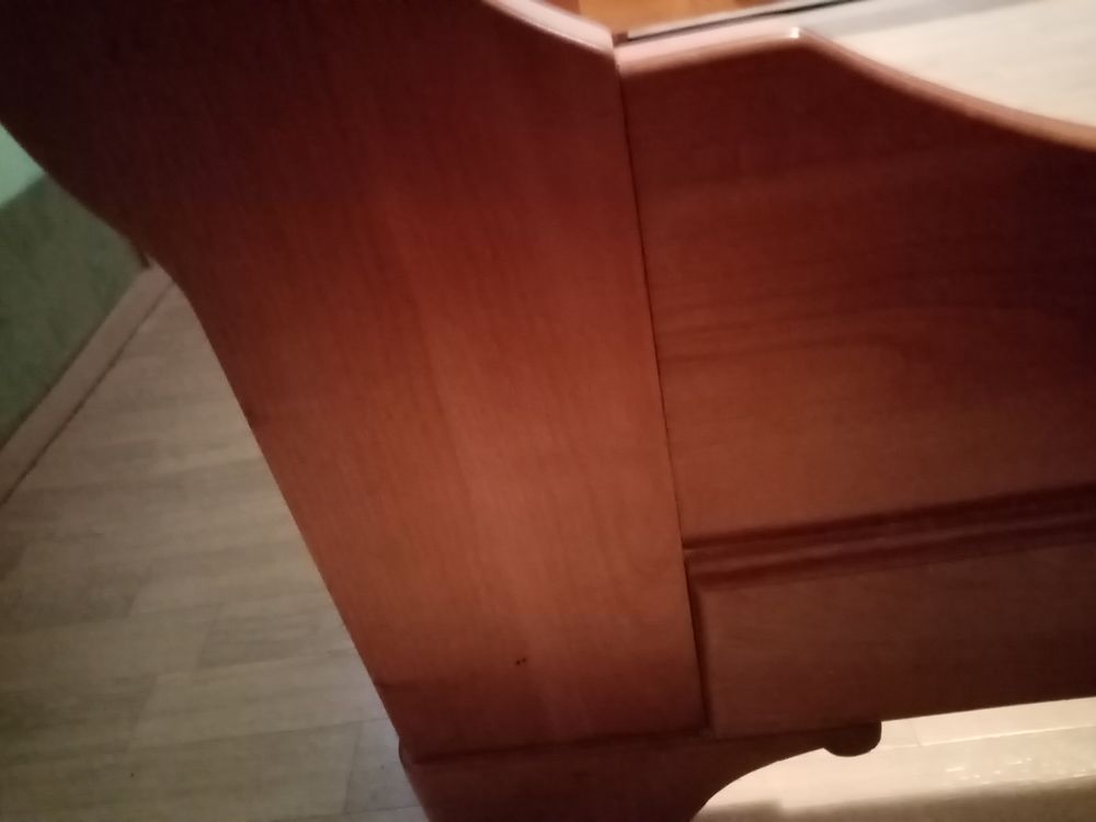 Lit Double en Bois Ch&acirc;taigne Brillant Meubles