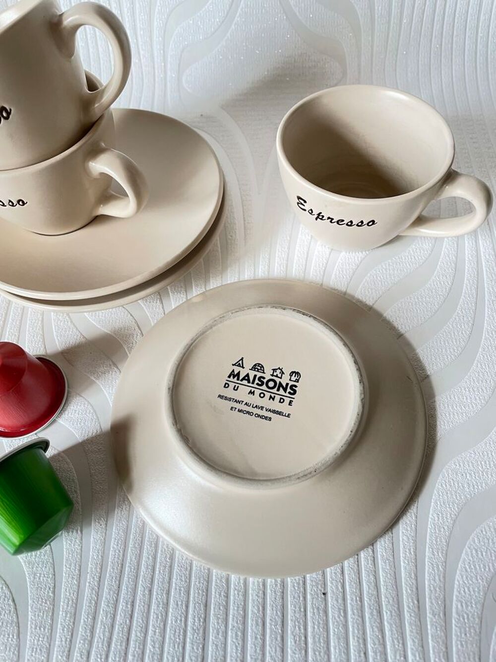  3 TASSES espresso avec SOUS-TASSES ~ Maisons du Monde Décoration