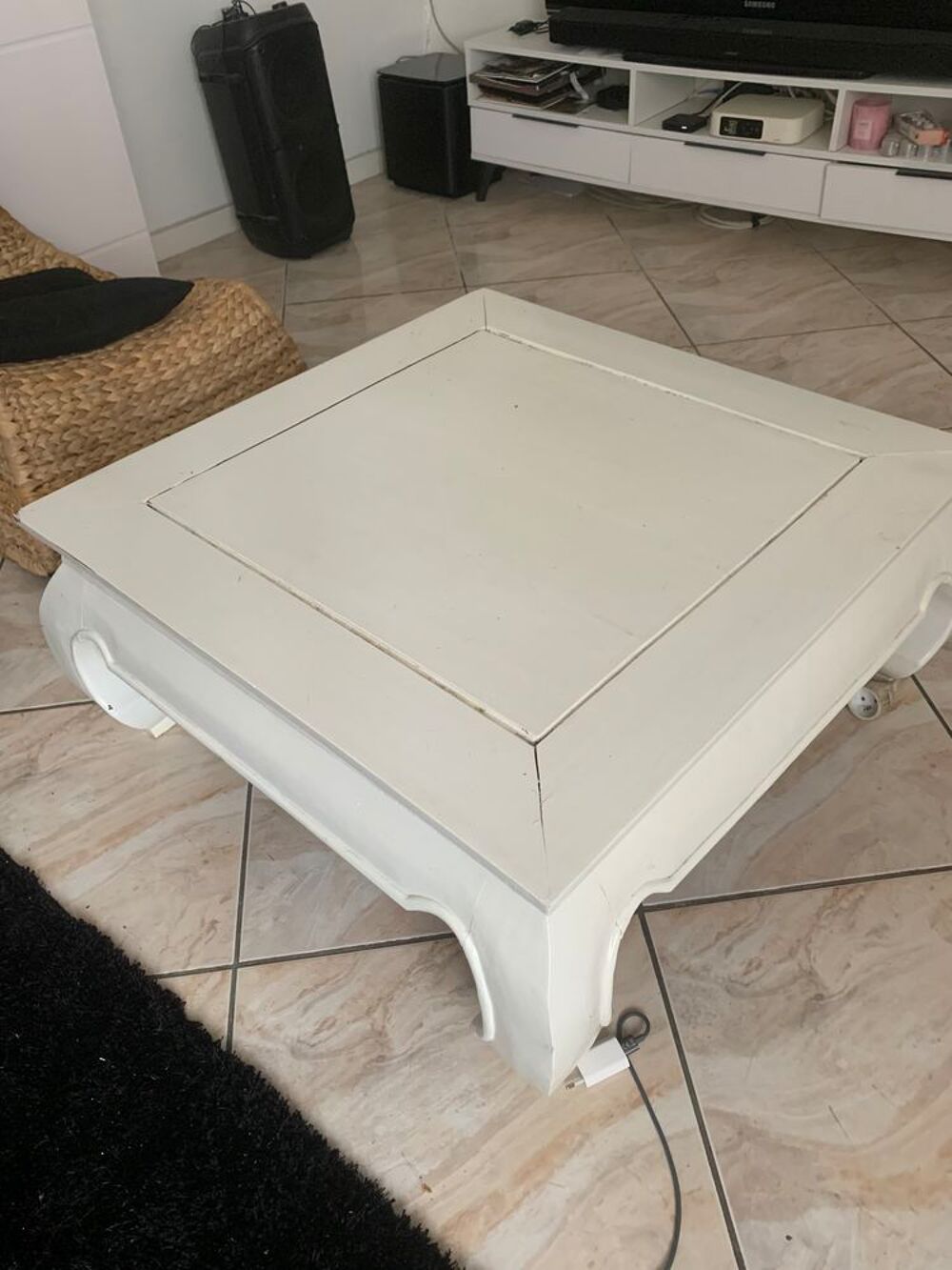 Table basse en bois blanche Meubles