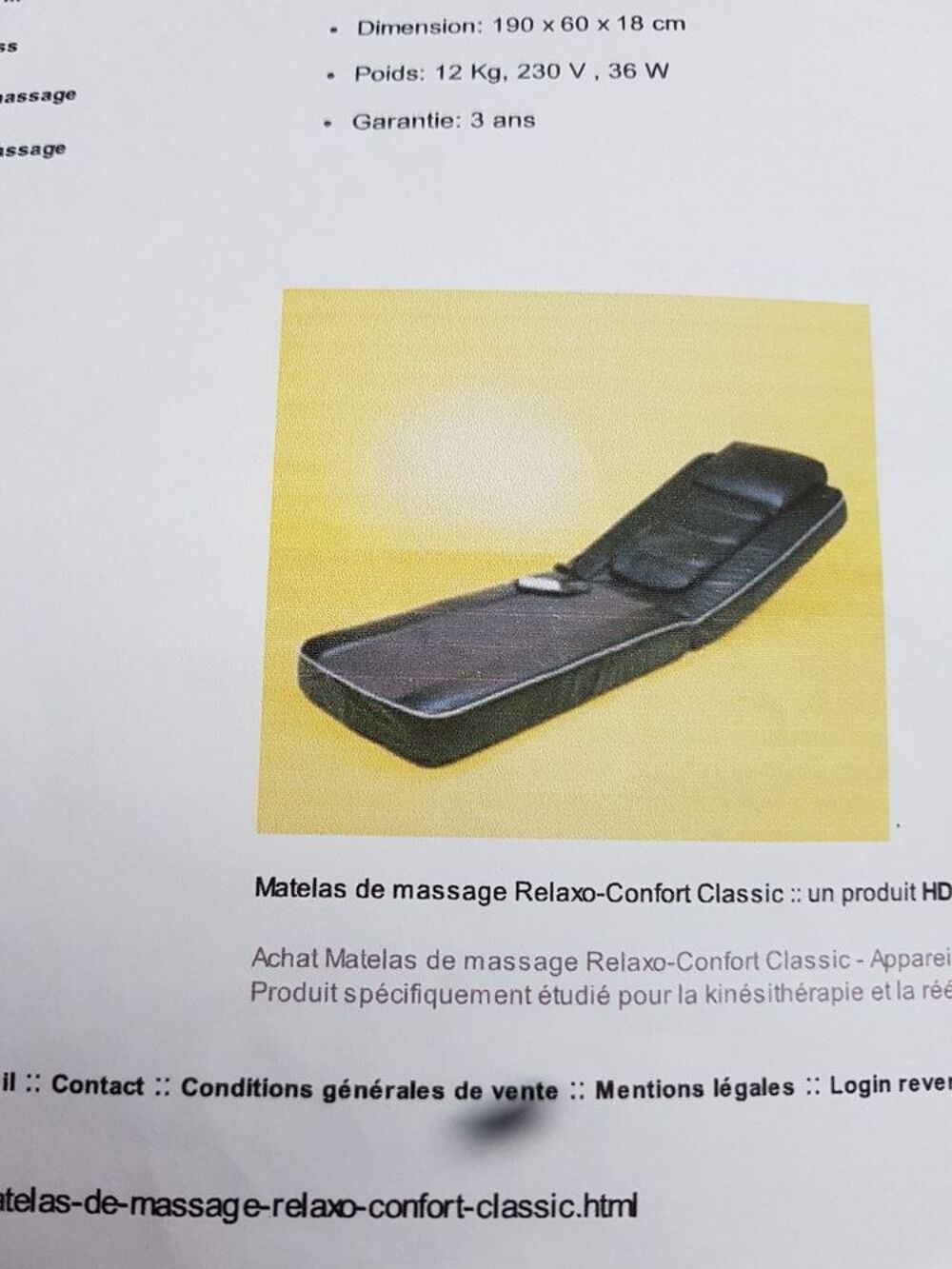 matelas electrique massant Consoles et jeux vidéos