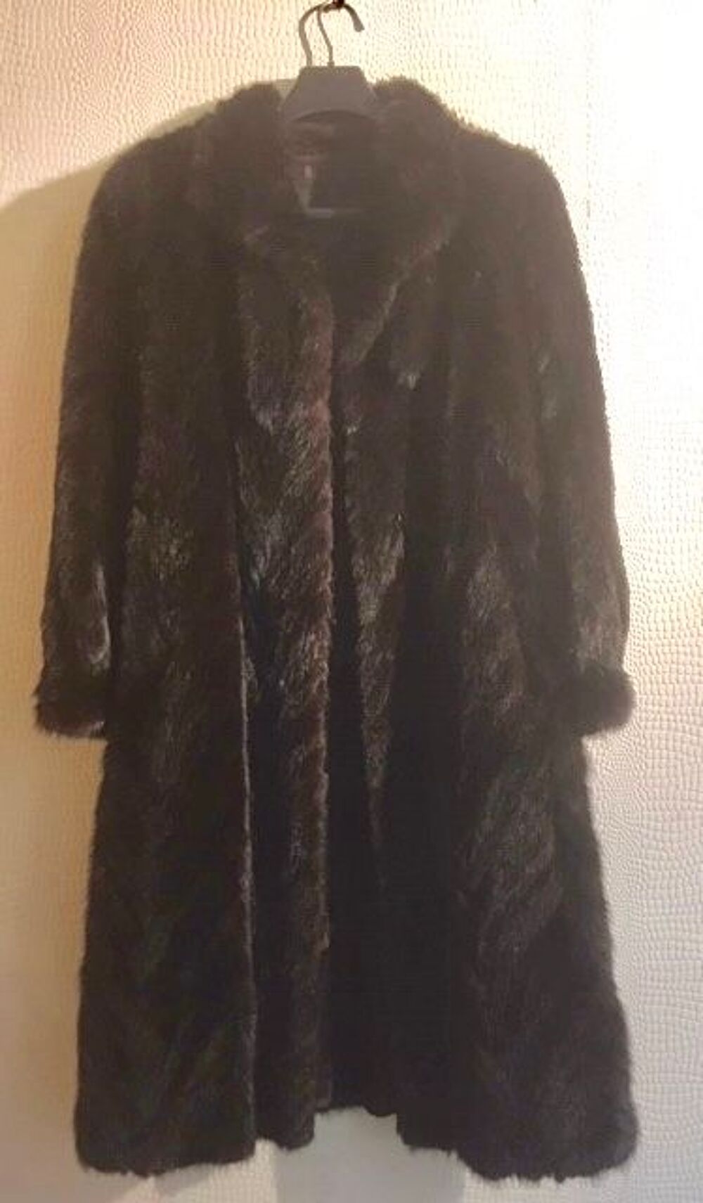 MANTEAU VISON NOIR QUASI JAMAIS PORTE Vtements