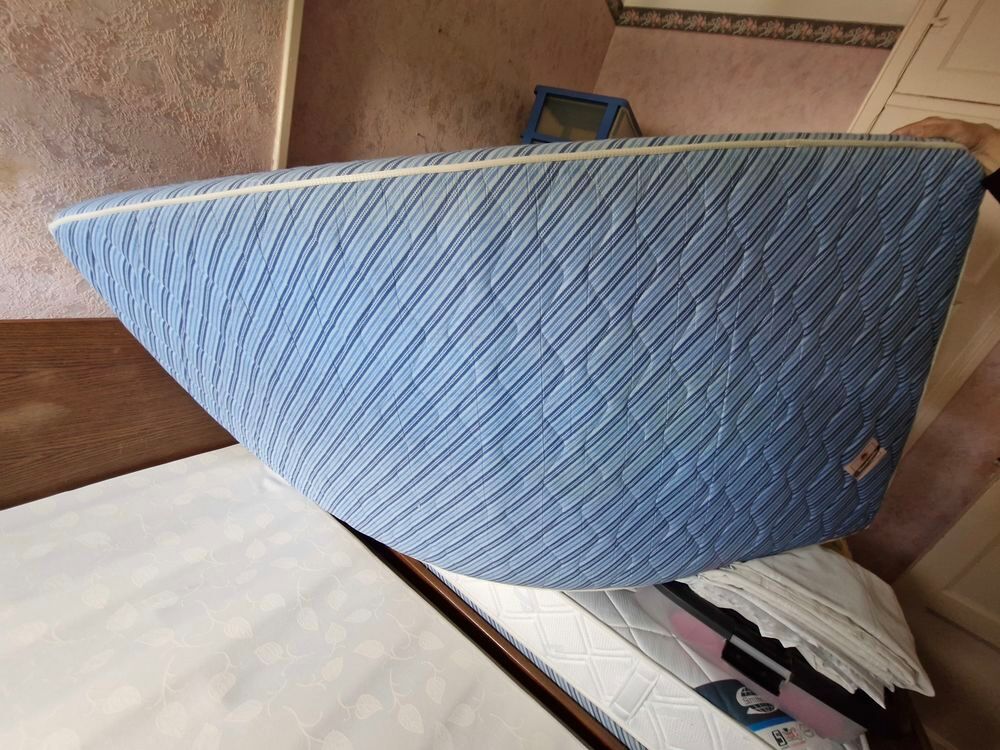 Matelas mousse + sommier &agrave; latte lit d'une 1 personne Meubles