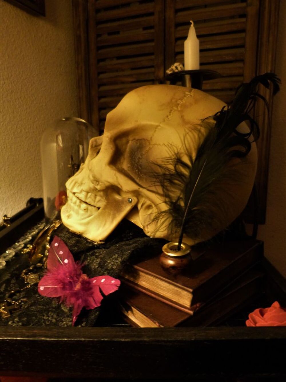 Cabinet de Curiosit&eacute;s " VANITE- MEMENTO MORI" Steampunk Décoration