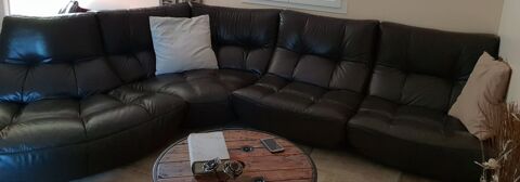 Canap� modulable cuir chocolat 1200 Saint-Vallier (26)