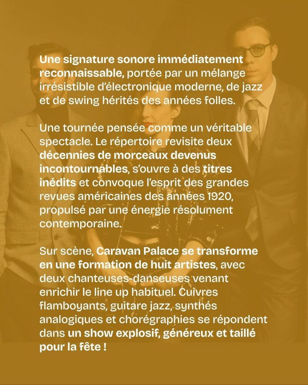 2 billets pour Caravan Palace jeudi 15 octobre &agrave; D&eacute;cines Billetterie