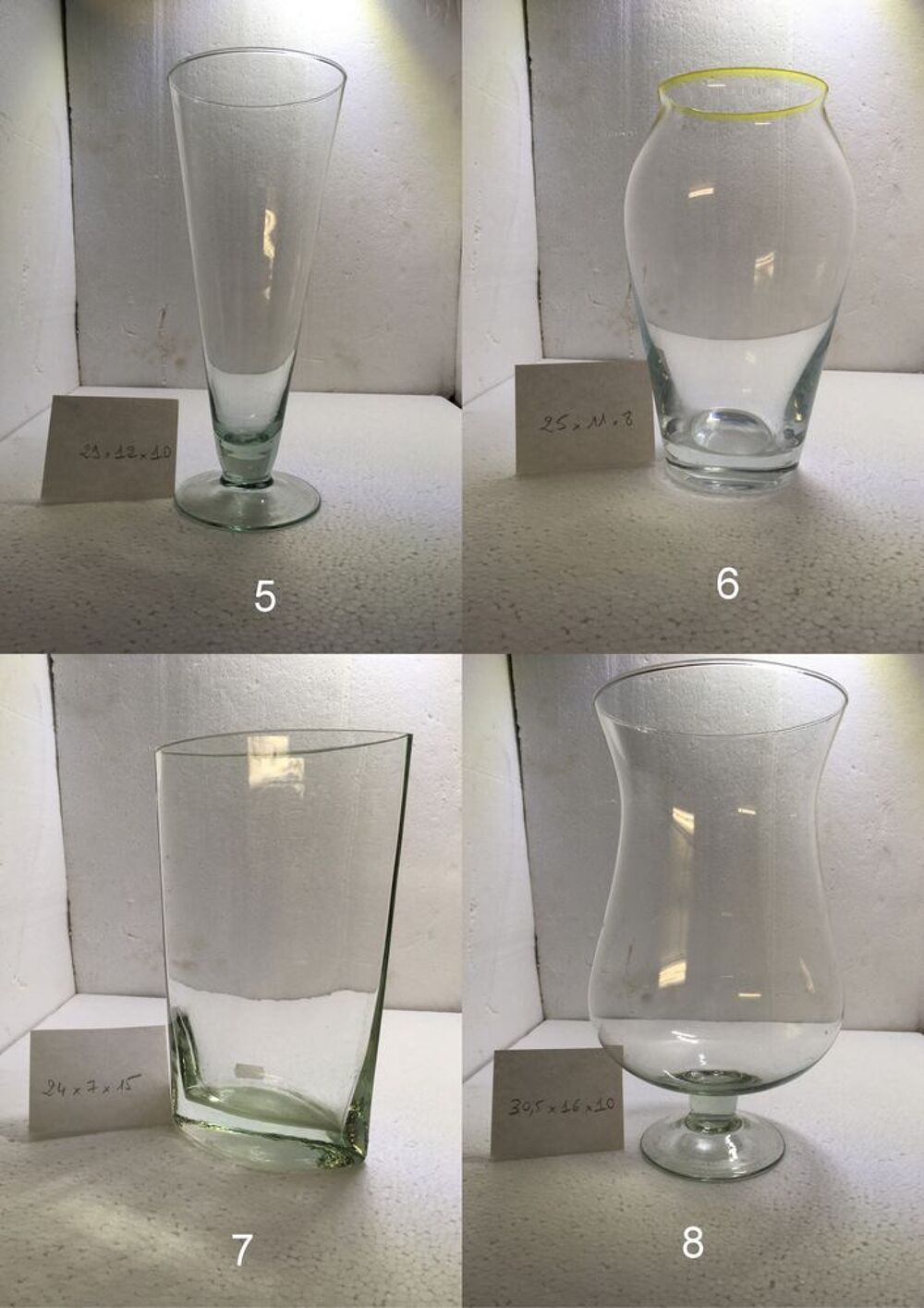 Vases verre, cristal, teint&eacute;s masse, d&eacute;coratifs D�coration