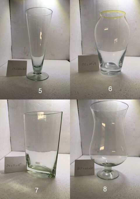 Vases verre, cristal, teint�s masse, d�coratifs 15 Chantereine (77)