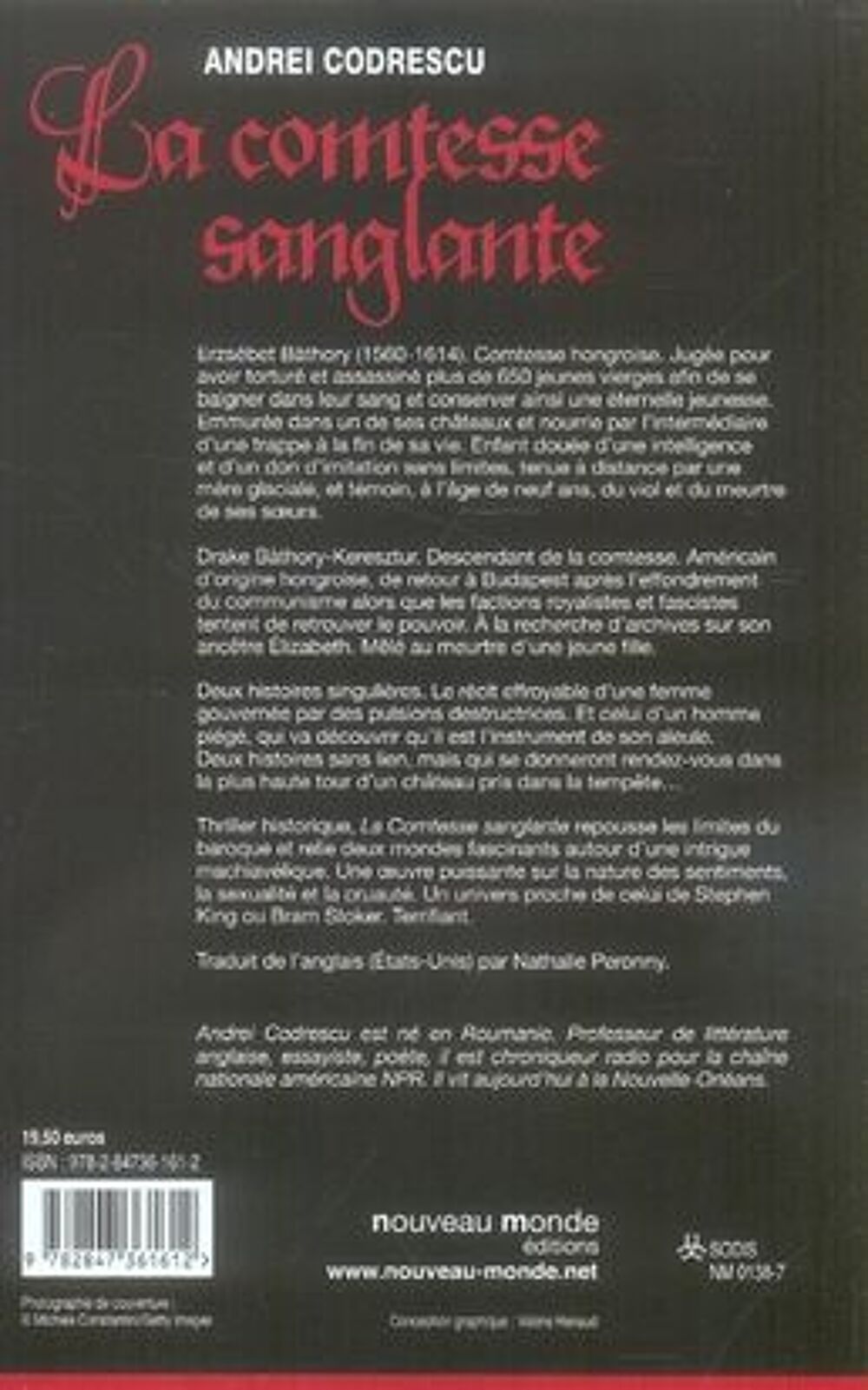 La comtesse sanglante - Andrei Codrescu, Livres et BD