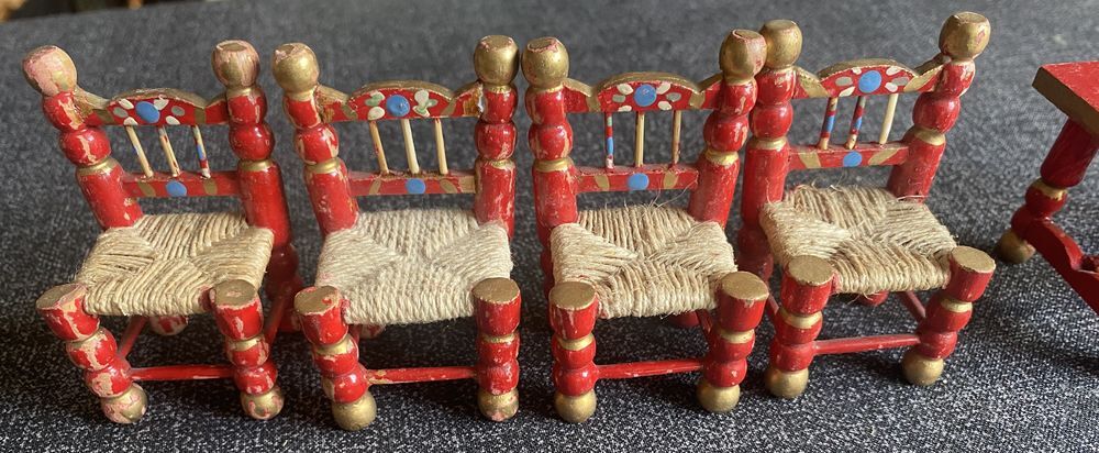 Meubles de poup&eacute;e taille lundby bois et corde Jeux / jouets