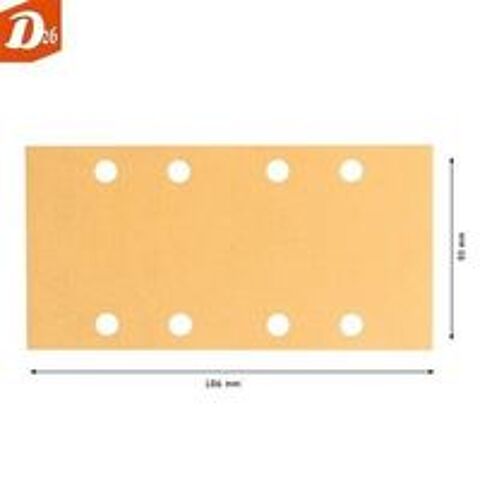   10 feuilles abrasives BOSCH 93x186mm 8 Trous Grain K240 P240 