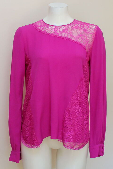 Top blouse rose fuchsia NINA RICCI T.M (T.40 Fr) 90 Issy-les-Moulineaux (92)