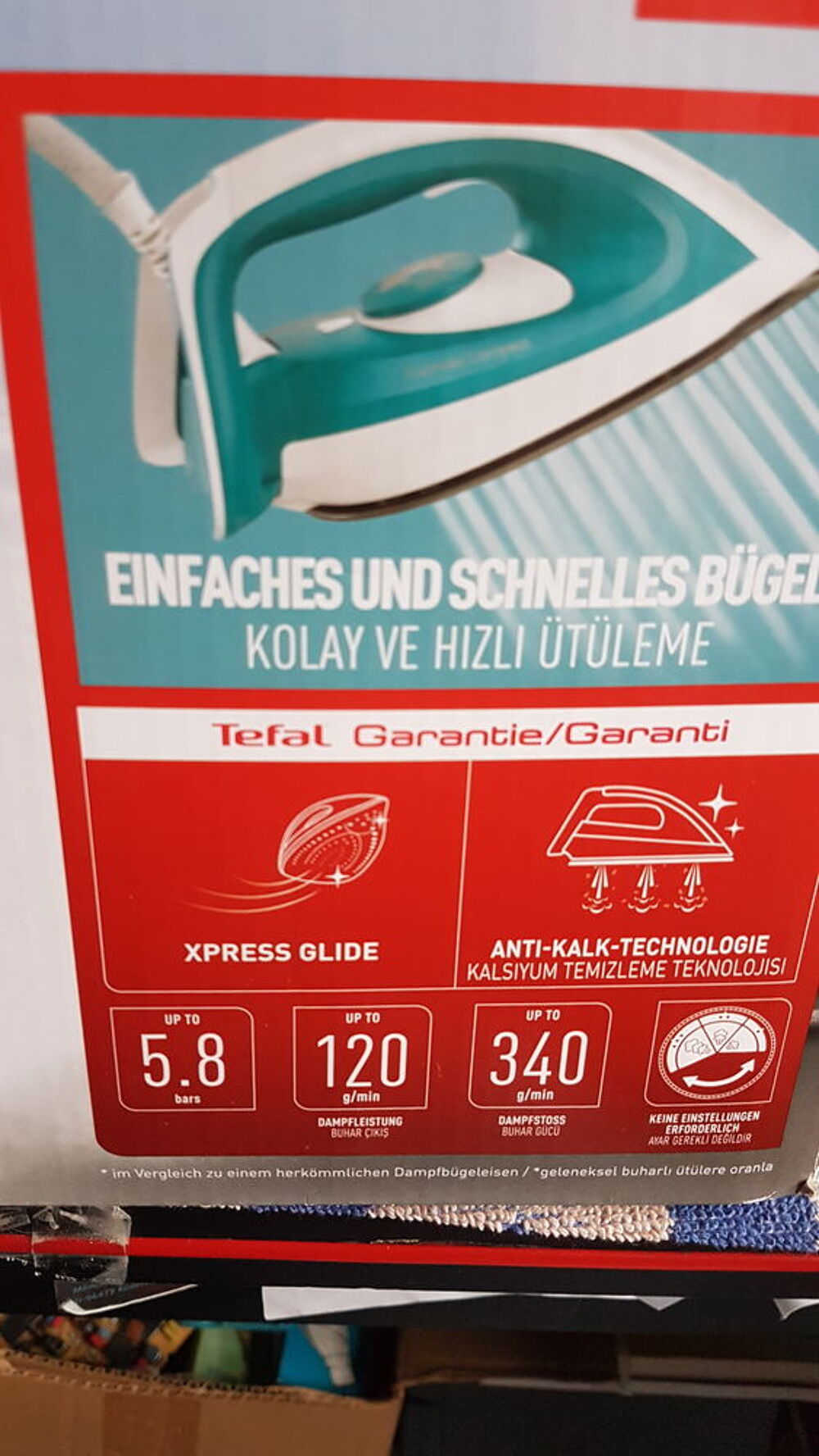 A CEDER CENTRALE VAPEUR TEFAL EXPRESS CONFORT NEUVE Electroménager