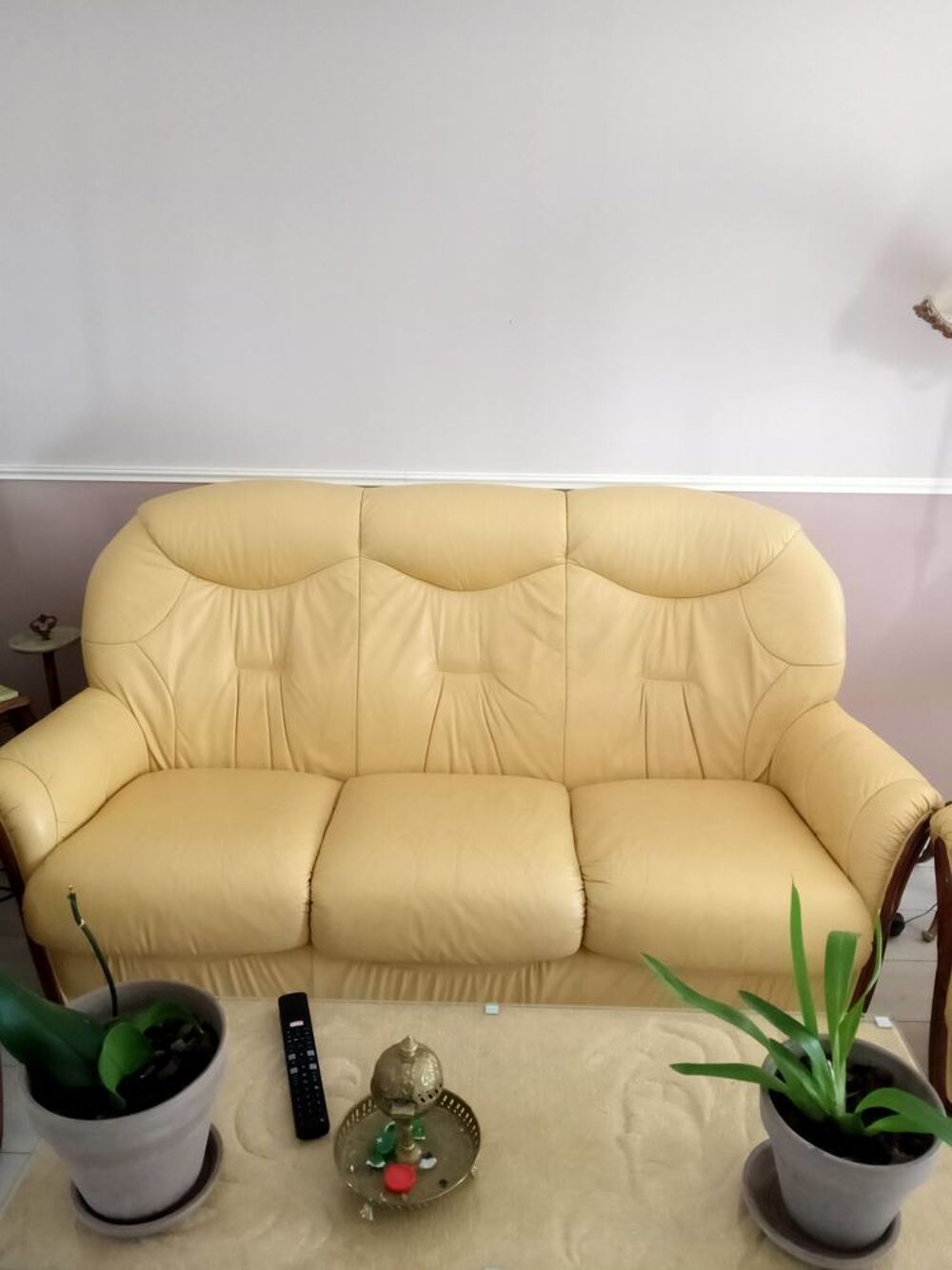 Canap&eacute; cuir et ses 2 fauteuils Meubles