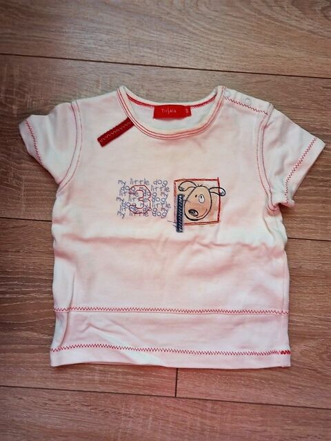 Tee-shirt manches courtes crème marque Tissaia 6 mois 2 Villiers (86)