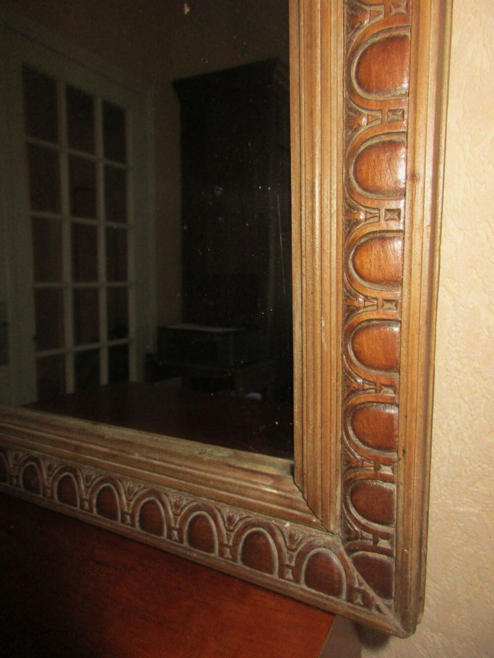 MIROIR ANCIEN MARQUETE Décoration