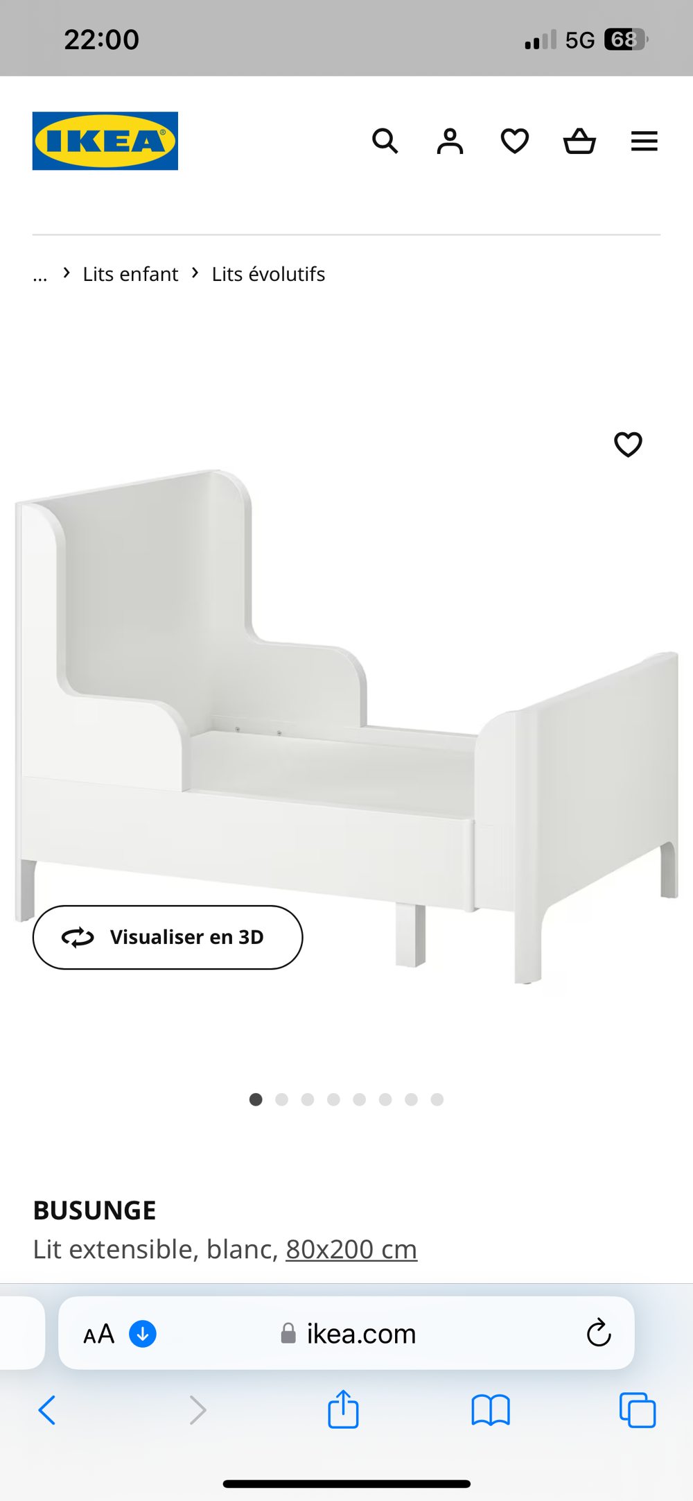 lit &eacute;volutif enfant IKEA r&eacute;f&eacute;rence BUSUNGE Mobilier enfants