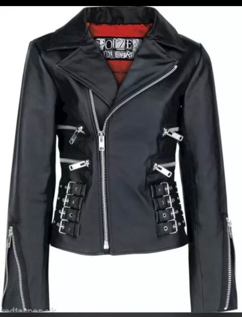 Veste Biker Perfecto Poizen Industries Taille S Cuir 50 Fameck (57)