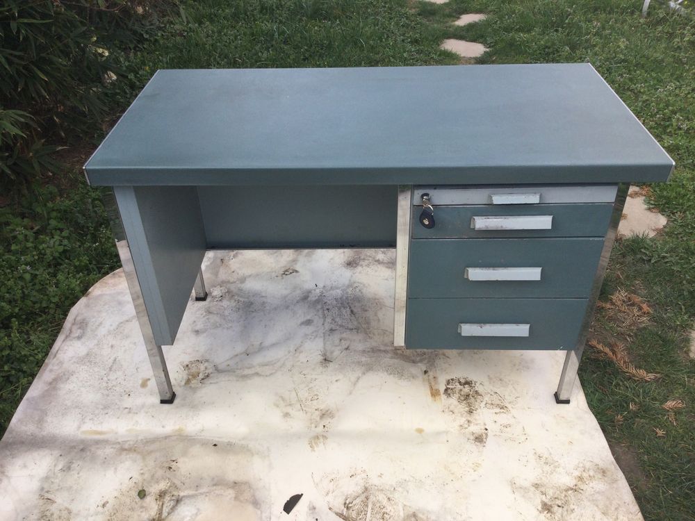 Bureau Industriel M&eacute;tallique Vintage Meubles