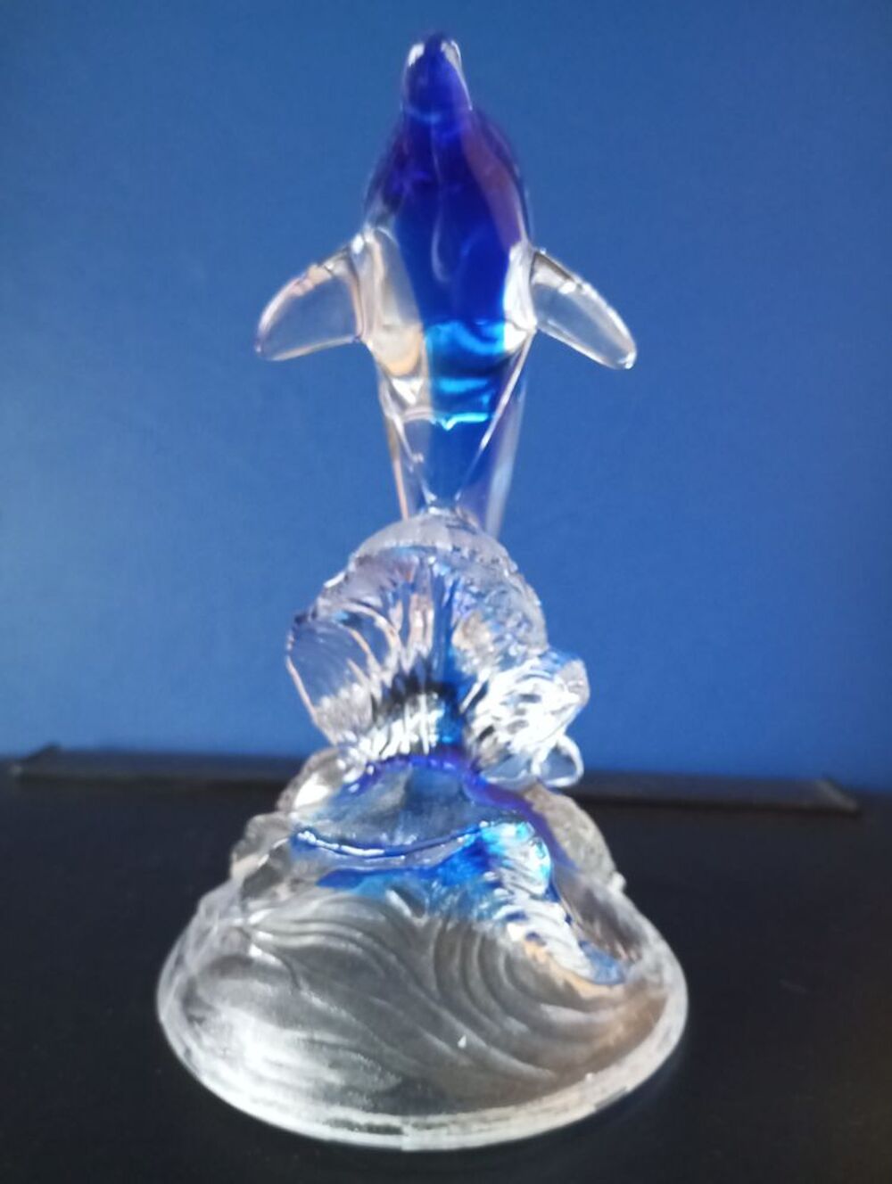  statue figurine dauphin en cristal d'arques Décoration