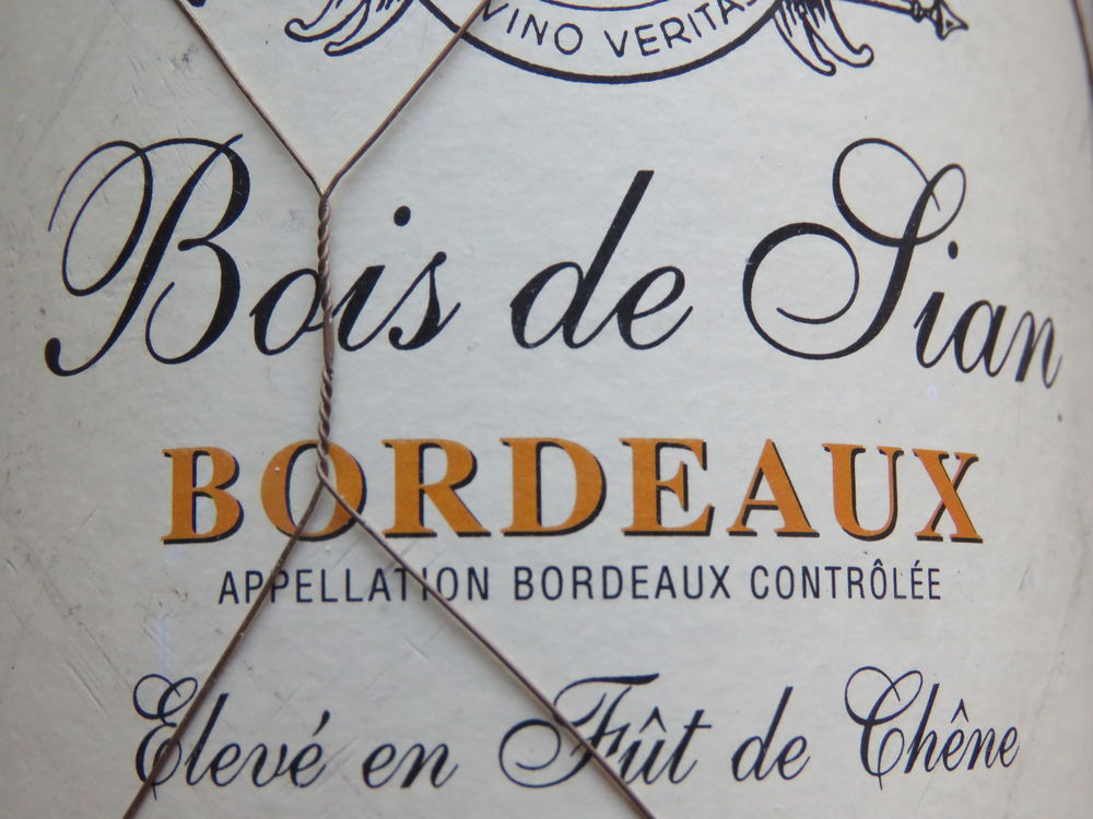 Bordeaux Bois de Sian cuv&eacute;e prestige de l'an 2000 Cuisine