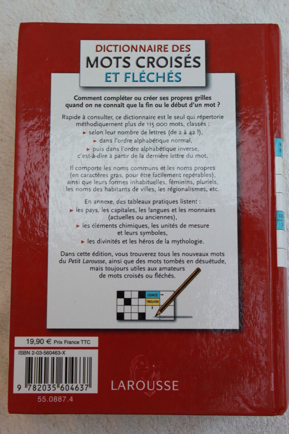 Livre Larousse dictionnaire des mots crois&eacute;s et fl&eacute;ch&eacute;s Livres et BD