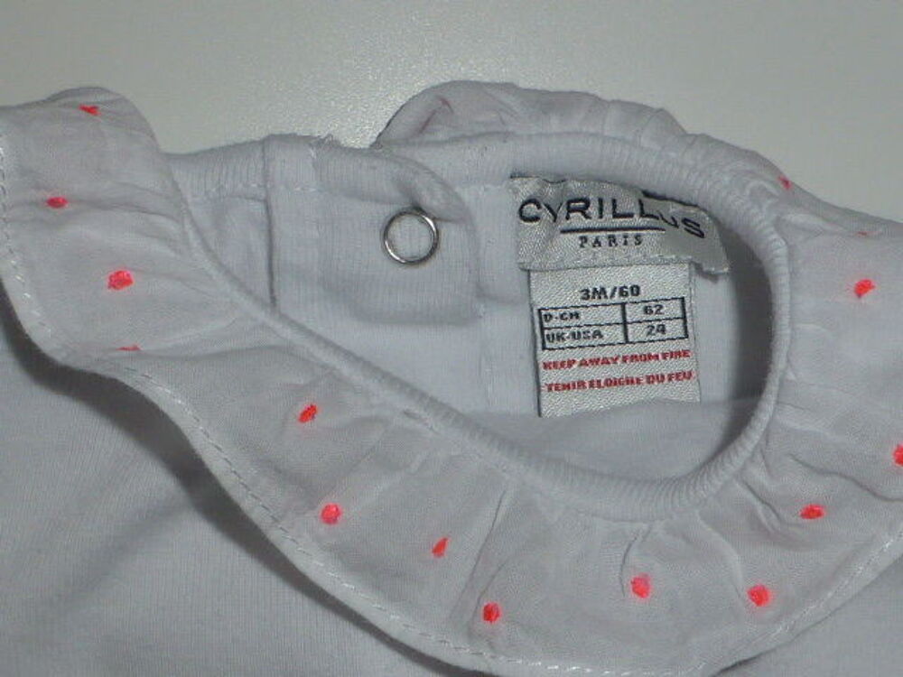 Cyrillus body col brod&eacute; 3 mois Vêtements enfants