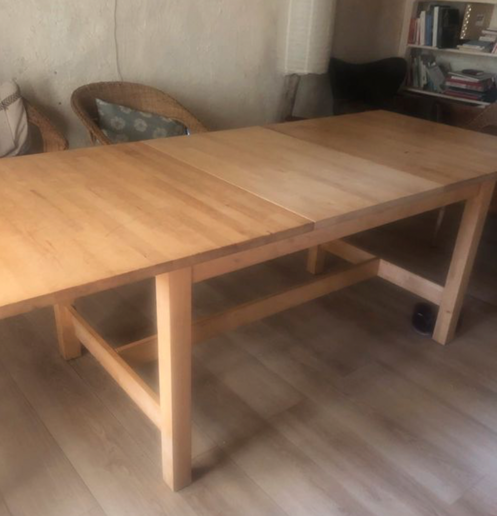  Table extensible cuisine IKEA bois massif blanc Meubles