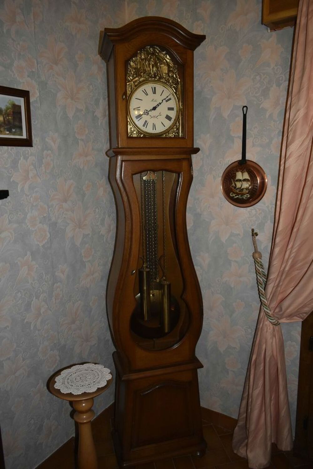 Horloge sur pied ch&ecirc;ne parfait &eacute;tat Décoration