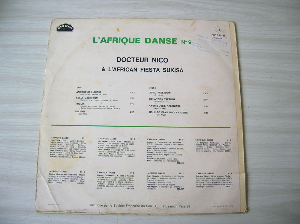 33 TOURS Docteur Nico Et L'orchestre African Fiesta Sukisa CD et vinyles