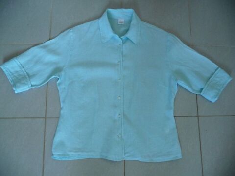 Chemisier turquoise clair pur lin T. 38 10 Celles-sur-Belle (79)
