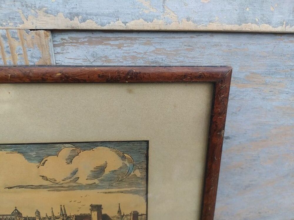 Tableau Gravure sur Bois Vieux Strasbourg Henri Bacher 

