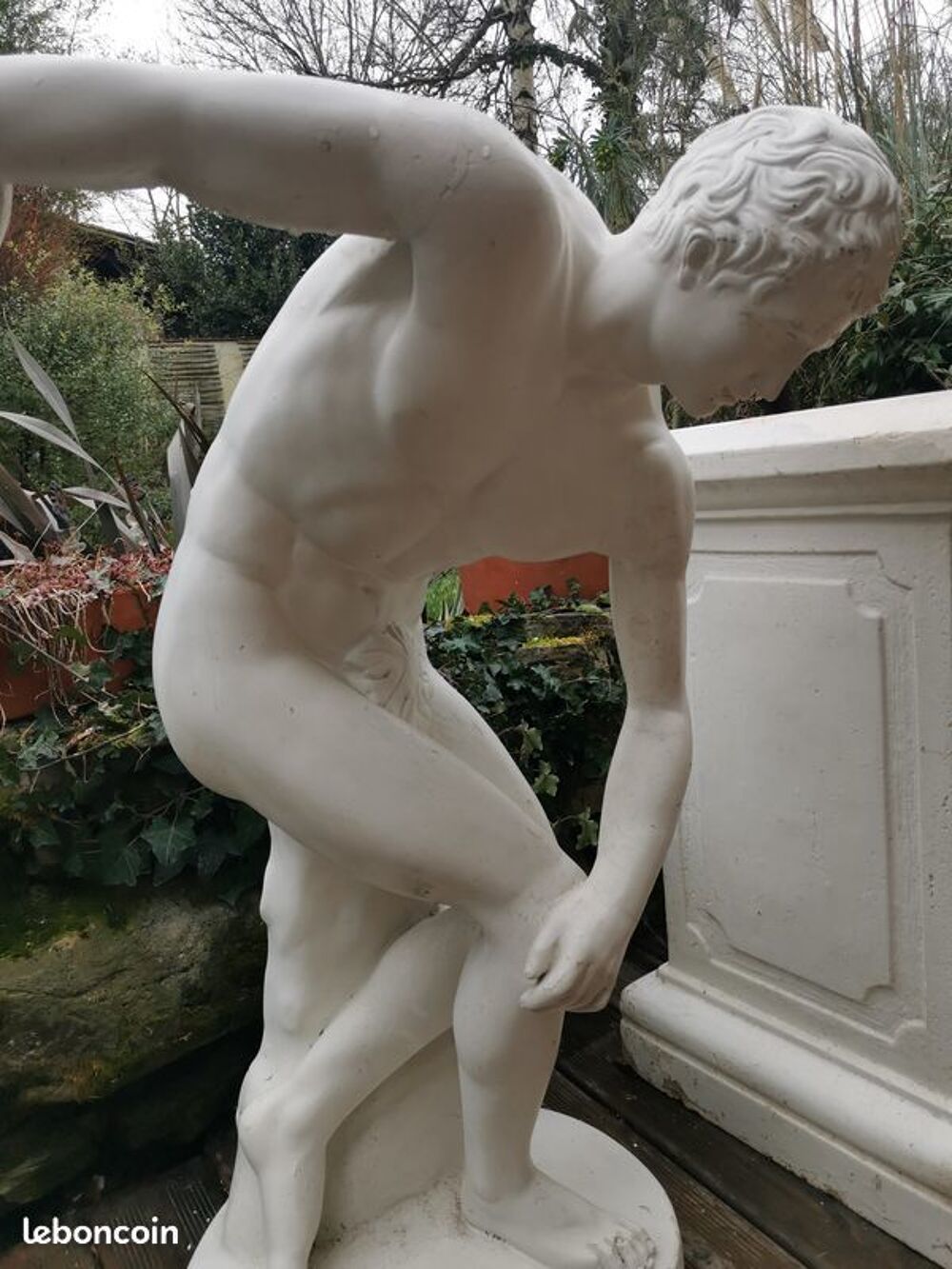 Statue de jardin Discobol et son socle Décoration