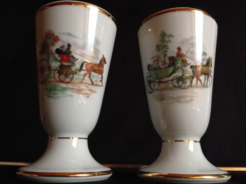 DEUX MAZAGRANS CALÈCHE SA PORCELAINE LIMOGES FRANCE Envoi po 24 Trégunc (29)