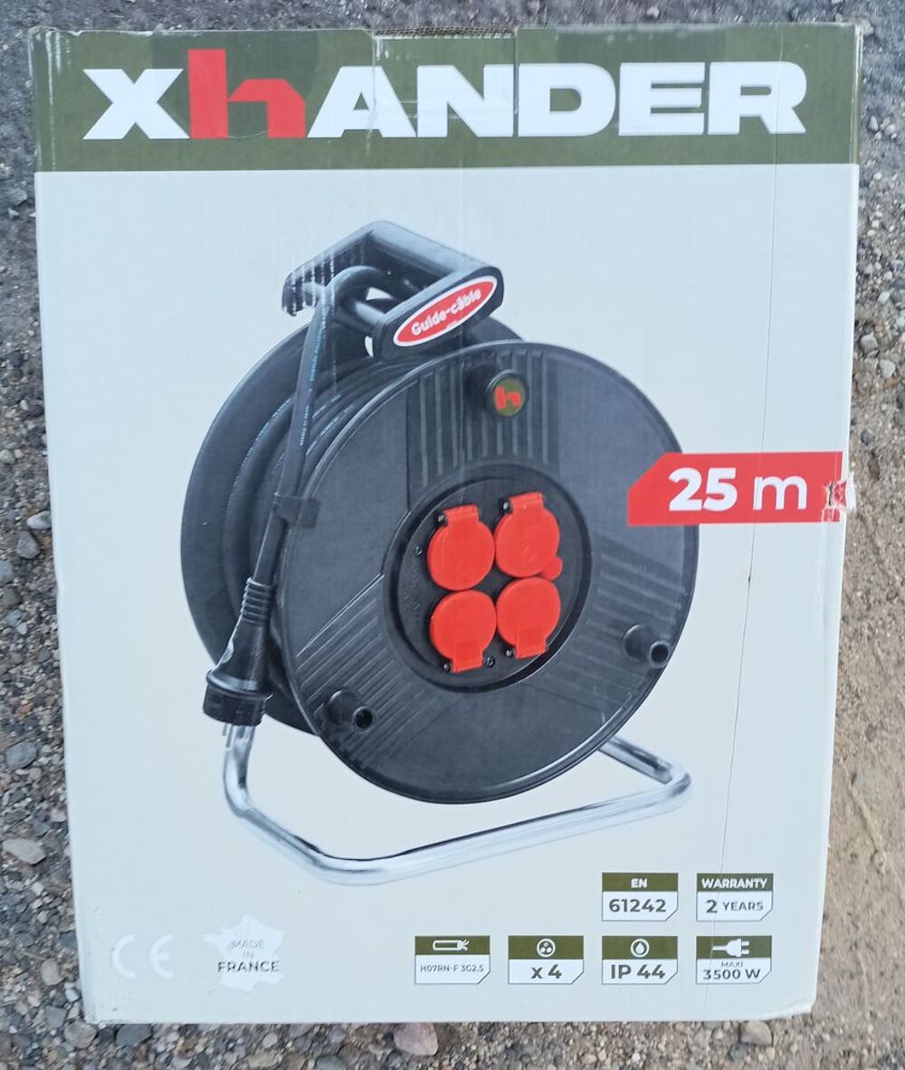 Enrouleur de c&acirc;ble &eacute;lectrique 3x2.5 25m xhander Bricolage