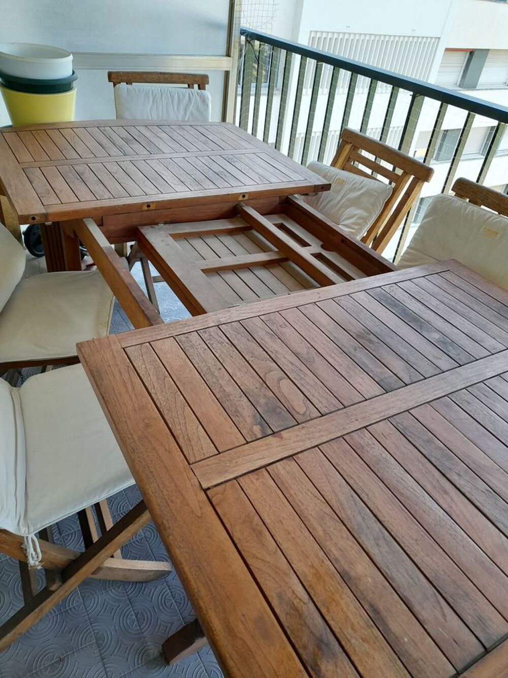 ensemble table TECK extensible + 6 chaises Meubles