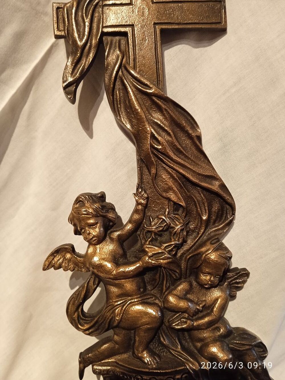 Tr&egrave;s BEAU ET GRAND B&eacute;nitier EN BRONZE ANCIEN &eacute;poque XIXe 