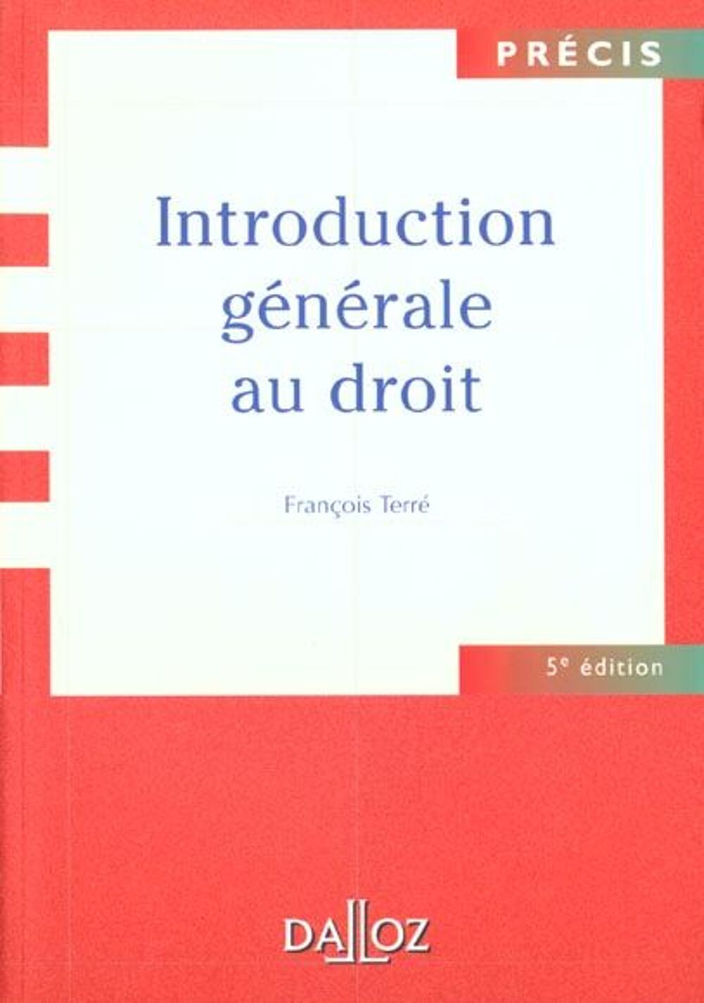 Introduction generale au droit ; 5e edition Livres et BD