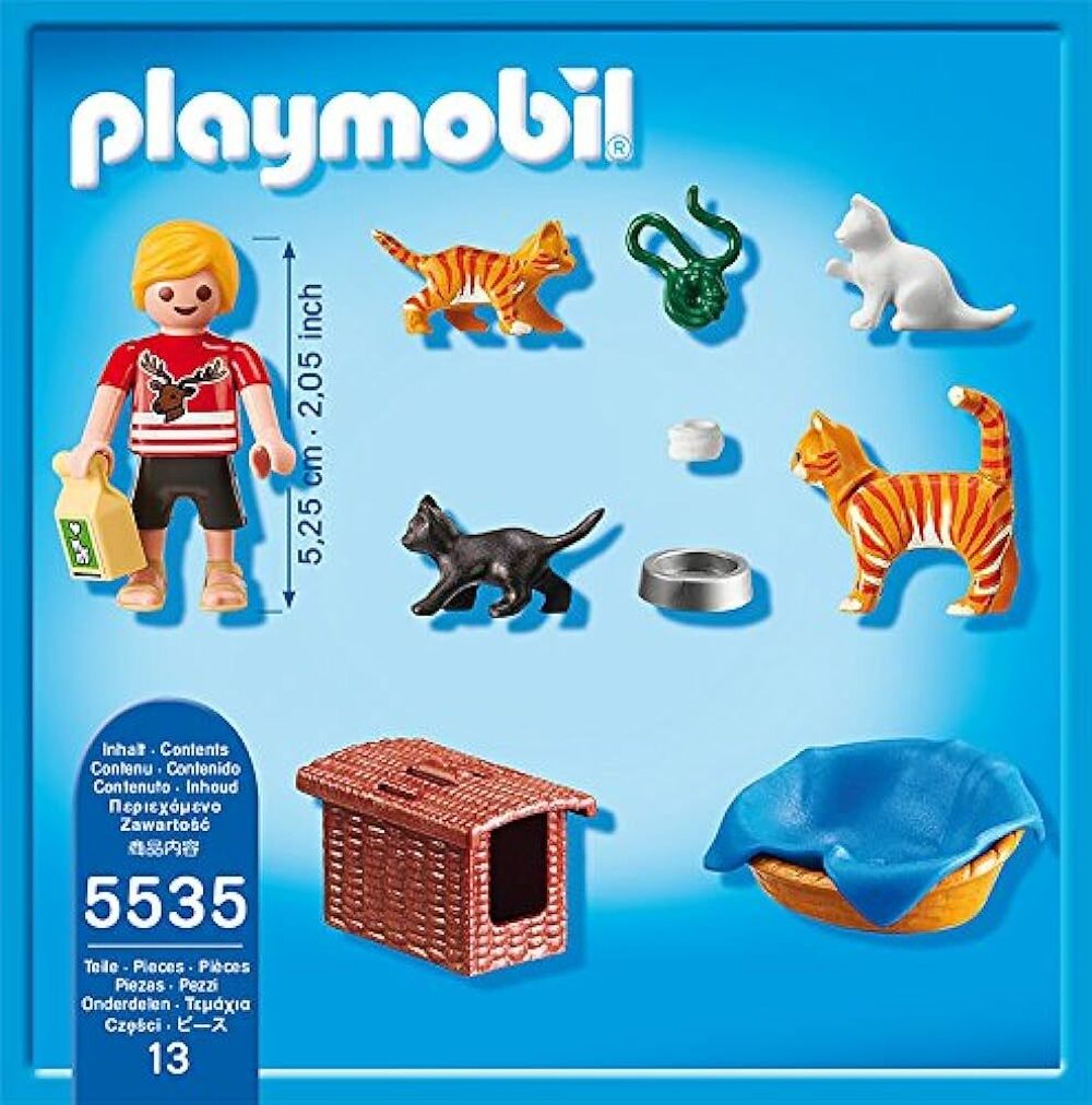 PLAYMOBIL r&eacute;f 5535 : enfant avec famille chats Jeux / jouets