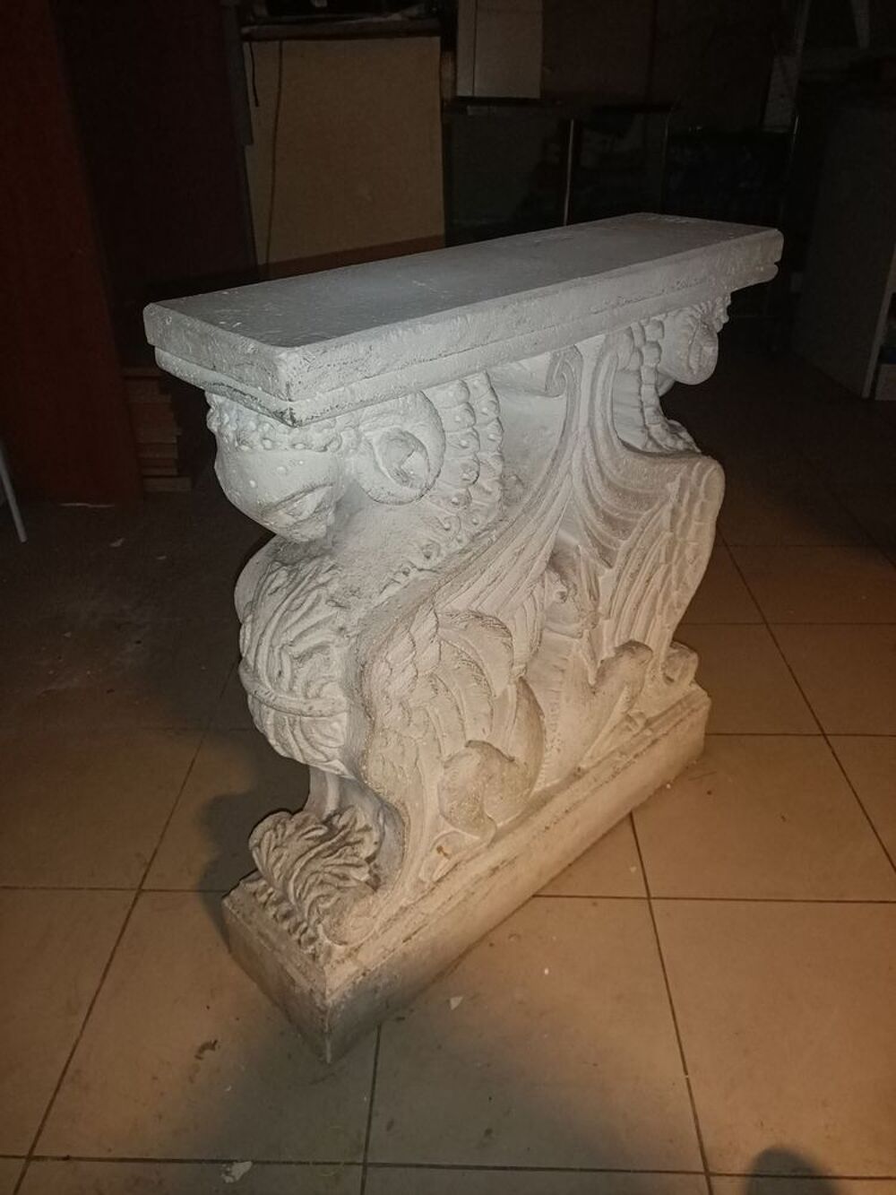 Table verre feuillet&eacute; avec 2 pieds beliers Jardin